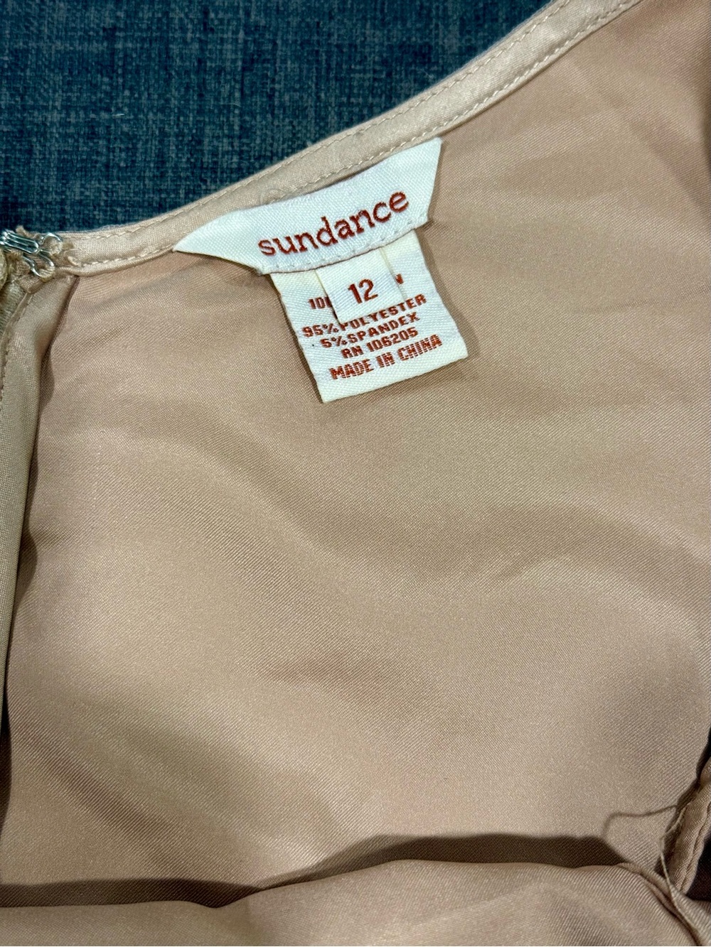 Sundance Beige and Pale Blue Floral Embroidered Midi Dress - Picture 4 of 4